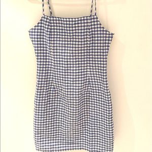 Blue Checkered Mini Dress